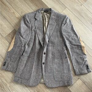 Men's Gray Blazer with Elbow Patches